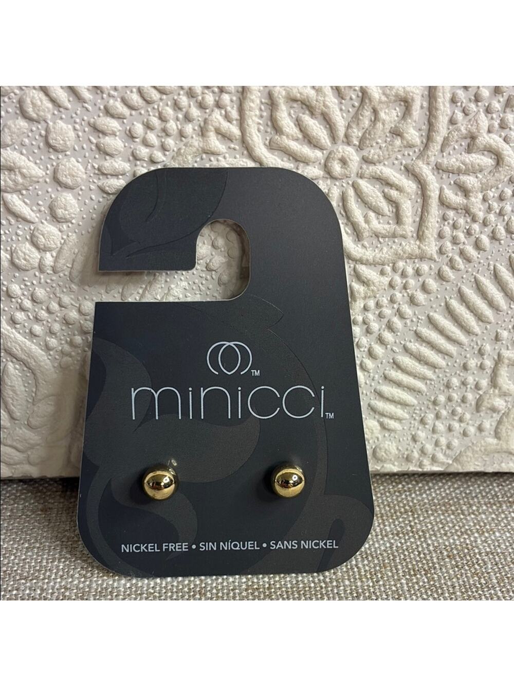 Minicci Shiny Gold Stud Earrings